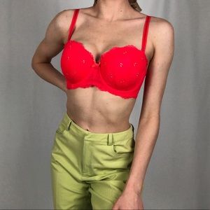 Red Lace Bra 34D